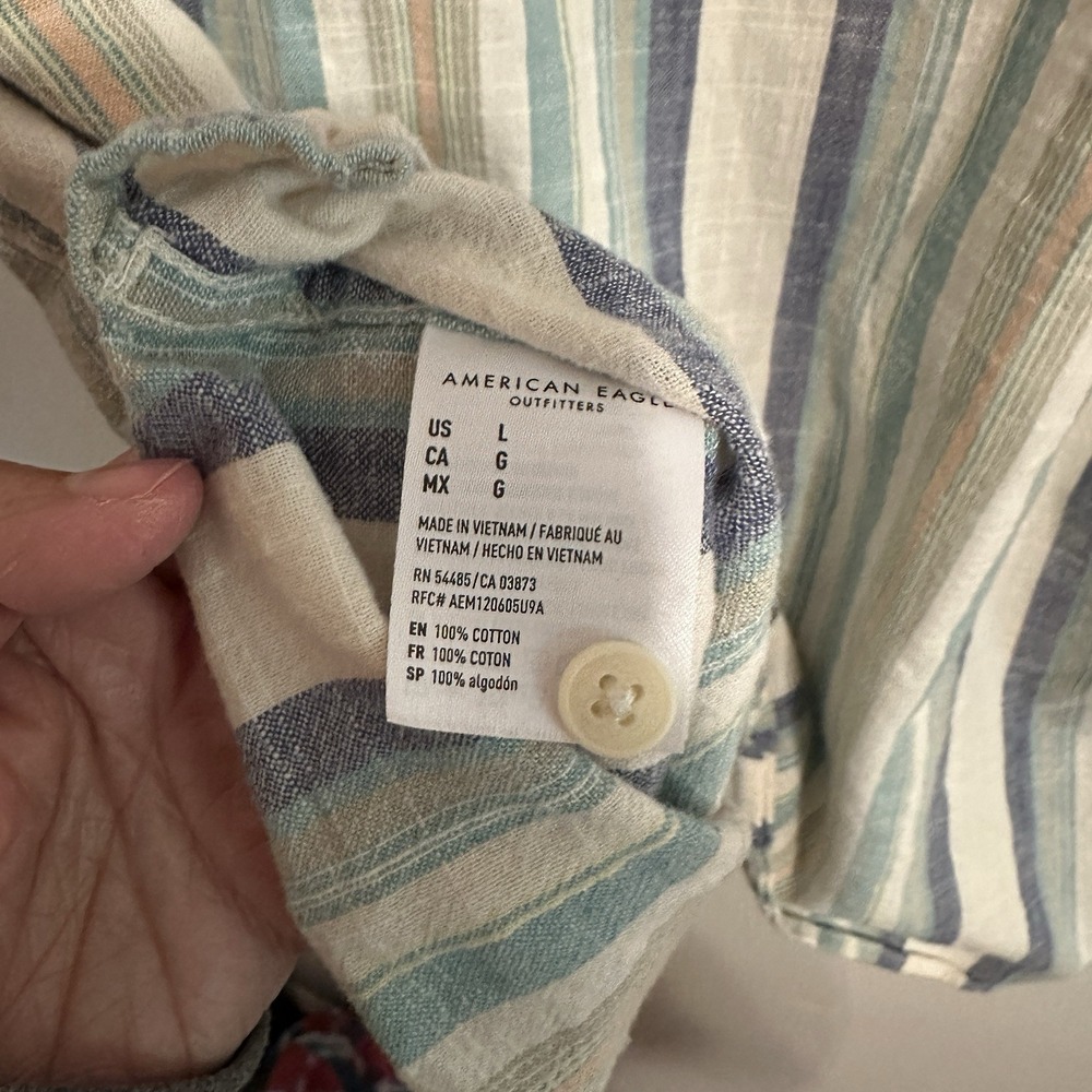 Vintage Y2K American Eagle Short Sleeve Button Down Men's Shirt Size L - Picture 6 of 6